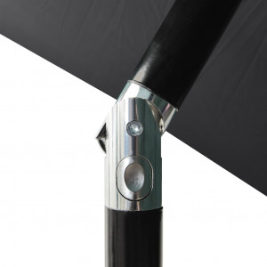 Umbrelă de soare 3 niveluri, stâlp de aluminiu, antracit, 2 m - Img 5