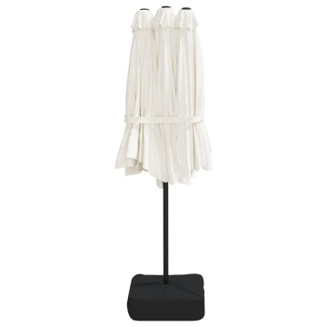 Umbrelă de soare cu două capete cu LED, alb nisipiu, 449x245 cm - Img 6