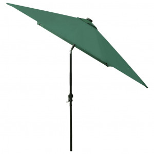 Umbrelă de soare cu stâlp din oțel & LED-uri, verde, 2x3 m - Img 6