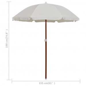 Umbrelă de soare cu stâlp din oțel, nisipiu, 180 cm - Img 5