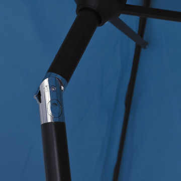 Umbrelă de soare cu stâlp metalic, azur, 300 x 200 cm - Img 5