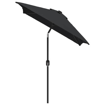 Umbrelă de soare de exterior cu stâlp metalic, negru 300x200 cm - Img 3