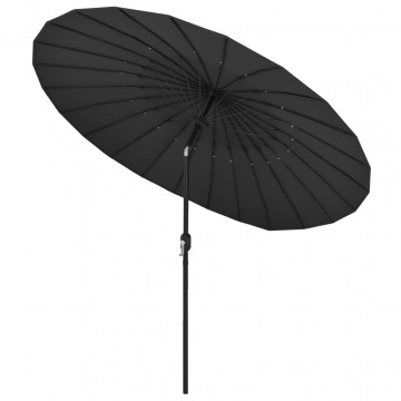 Umbrelă de soare de exterior, stâlp aluminiu, antracit, 270 cm - Img 2