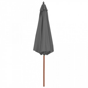 Umbrelă de soare de exterior, stâlp din lemn, 300 cm, antracit - Img 4