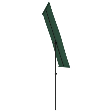 Umbrelă de soare de grădină, stâlp aluminiu, verde, 180x110 cm - Img 8