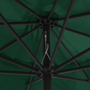 Umbrelă de soare de grădină, stâlp metalic, verde, 390 cm - Img 7