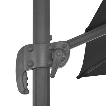 Umbrelă în consolă cu stâlp din aluminiu, 300x300 cm, antracit - Img 6
