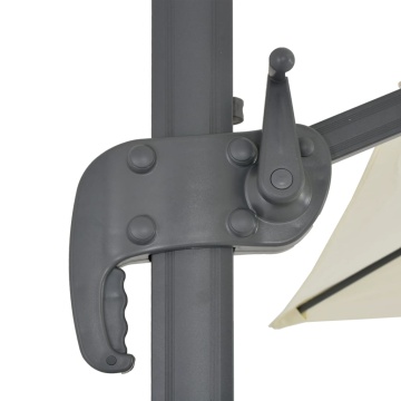 Umbrelă în consolă cu stâlp din aluminiu, nisipiu, 400x300 cm - Img 6