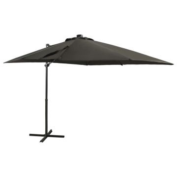 Umbrelă în consolă cu stâlp și LED-uri, antracit, 250 cm - Img 1