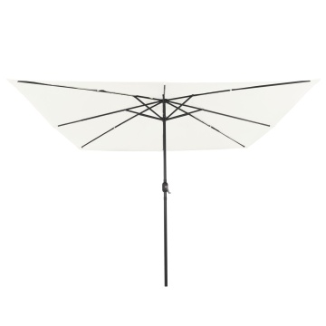 Umbrelă pătrată cu lumini LED 295x245 cm Bej - Img 4