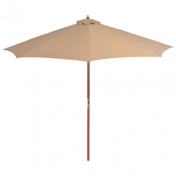 Umbrelă soare de exterior, stâlp metalic, 300 cm, gri taupe - Img 2