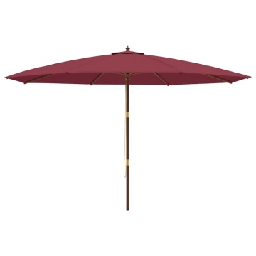 Umbrelă soare de grădină stâlp din lemn, roșu bordo, 400x273 cm - Img 4