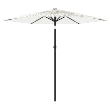 Umbrelă soare de grădină stâlp din oțel, alb 223x223x213cm - Img 4