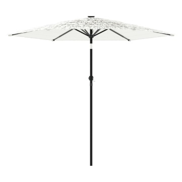 Umbrelă soare de grădină stâlp din oțel, alb 268x268x226cm - Img 4