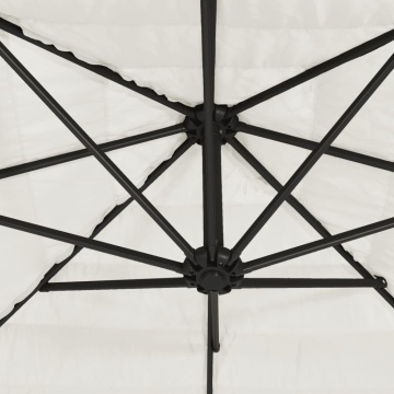 Umbrelă soare de grădină stâlp din oțel, alb 268x268x226cm - Img 6