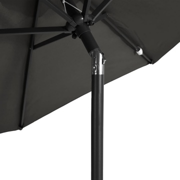 Umbrelă soare de grădină stâlp din oțel antracit 225x225x212 cm - Img 6