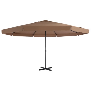 Umbrelă soare exterior cu stâlp aluminiu gri taupe 500 cm - Img 1