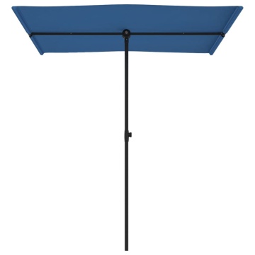 Umbrelă soare exterior stâlp aluminiu albastru azur 180x110cm - Img 4