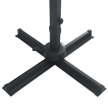 Umbrelă suspendată cu LED și stâlp aluminiu negru 400x300 cm - Img 7