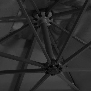 Umbrelă suspendată cu LED, stâlp din oțel, antracit, 250x250 cm - Img 2
