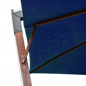 Umbrelă suspendată cu stâlp, albastru azuriu, 3x3 m, lemn brad - Img 8