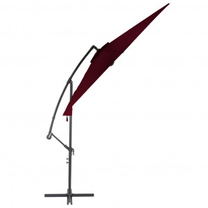 Umbrelă suspendată cu stâlp de aluminiu, roșu bordo, 300 cm - Img 3