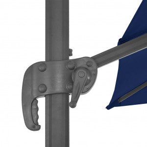 Umbrelă suspendată cu stâlp din aluminiu albastru azuriu 3x3 m - Img 6
