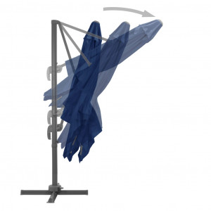 Umbrelă suspendată cu stâlp din aluminiu albastru azuriu 3x3 m - Img 8