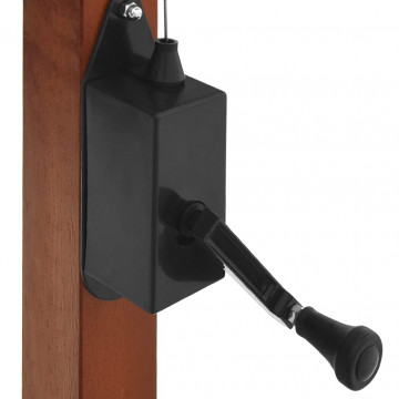 Umbrelă suspendată cu stâlp din lemn, gri taupe, 400x300 cm - Img 5