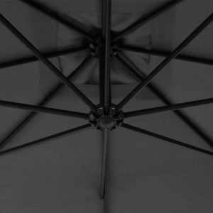 Umbrelă suspendată cu stâlp din oțel, antracit, 300 cm - Img 2