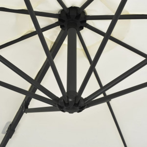 Umbrelă suspendată cu stâlp din oțel, nisipiu, 300 cm - Img 2