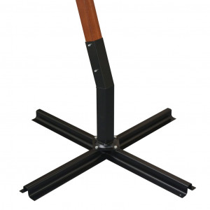 Umbrelă suspendată cu stâlp, negru, 3,5x2,9 m, lemn masiv brad - Img 7