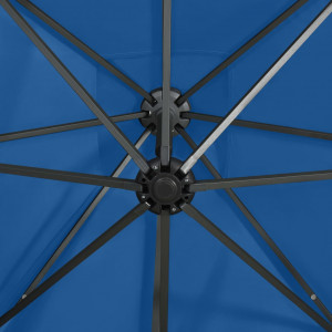Umbrelă suspendată cu stâlp și LED-uri, albastru azuriu, 250 cm - Img 2