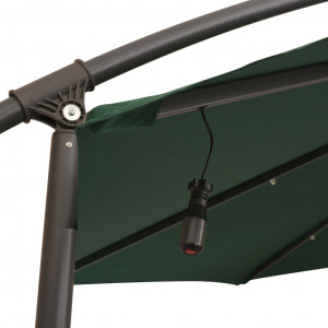 Umbrelă suspendată, iluminare LED, 300 cm, verde, stâlp metalic - Img 7