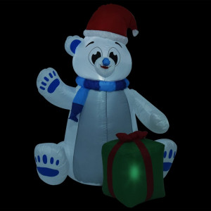 Urs polar gonflabil de Crăciun cu LED, 2,4 m, interior/exterior - Img 3