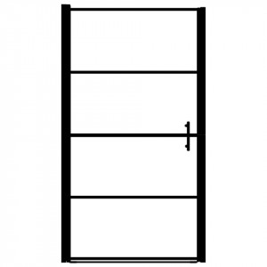 Ușă de duș, negru, 81 x 195 cm, sticlă securizată - Img 4