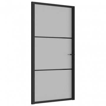 Ușă de interior, 102,5x201,5 cm, Negru, sticlă mată și aluminiu - Img 2