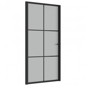 Ușă de interior, 102,5x201,5 cm, Negru, sticlă mată și aluminiu - Img 2