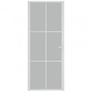Ușă de interior, 83x201,5 cm, alb, sticlă mată și aluminiu - Img 3