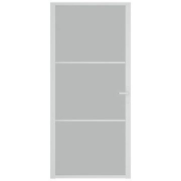 Ușă de interior, 93x201,5 cm, alb,sticlă mată și aluminiu - Img 3