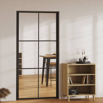 Ușă de interior, negru, 102,5x201,5 cm, sticlă ESG și aluminiu - Img 1