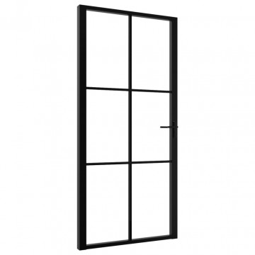 Ușă de interior, negru, 102,5x201,5 cm, sticlă ESG și aluminiu - Img 2