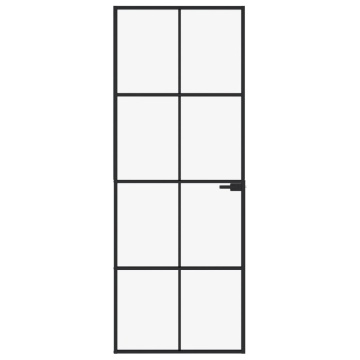 Ușă de interior negru 76x201,5 cm sticlă securiz./aluminiu slim - Img 3