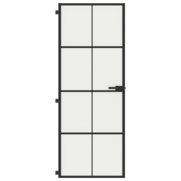 Ușă de interior negru 76x201,5 cm sticlă securiz./aluminiu slim - Img 3