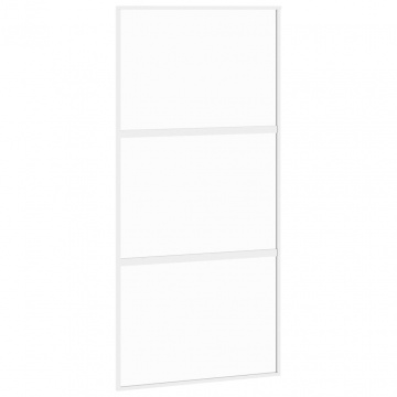Ușă glisantă, alb, 102,5x205 cm, sticlă securizată/aluminiu - Img 2