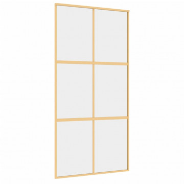 Ușă glisantă, auriu, 102,5x205 cm, sticlă ESG mată și aluminiu - Img 2