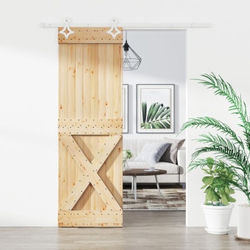 Ușă glisantă cu set de feronerie 70x210 cm, lemn masiv de pin - Img 1
