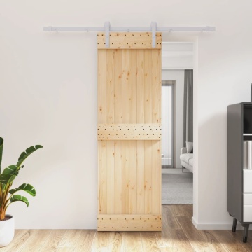 Ușă glisantă cu set de feronerie 70x210 cm, lemn masiv de pin - Img 1