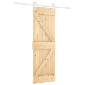 Ușă glisantă cu set de feronerie 70x210 cm, lemn masiv de pin - Img 2