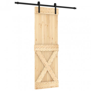 Ușă glisantă cu set de feronerie 70x210 cm, lemn masiv de pin - Img 2